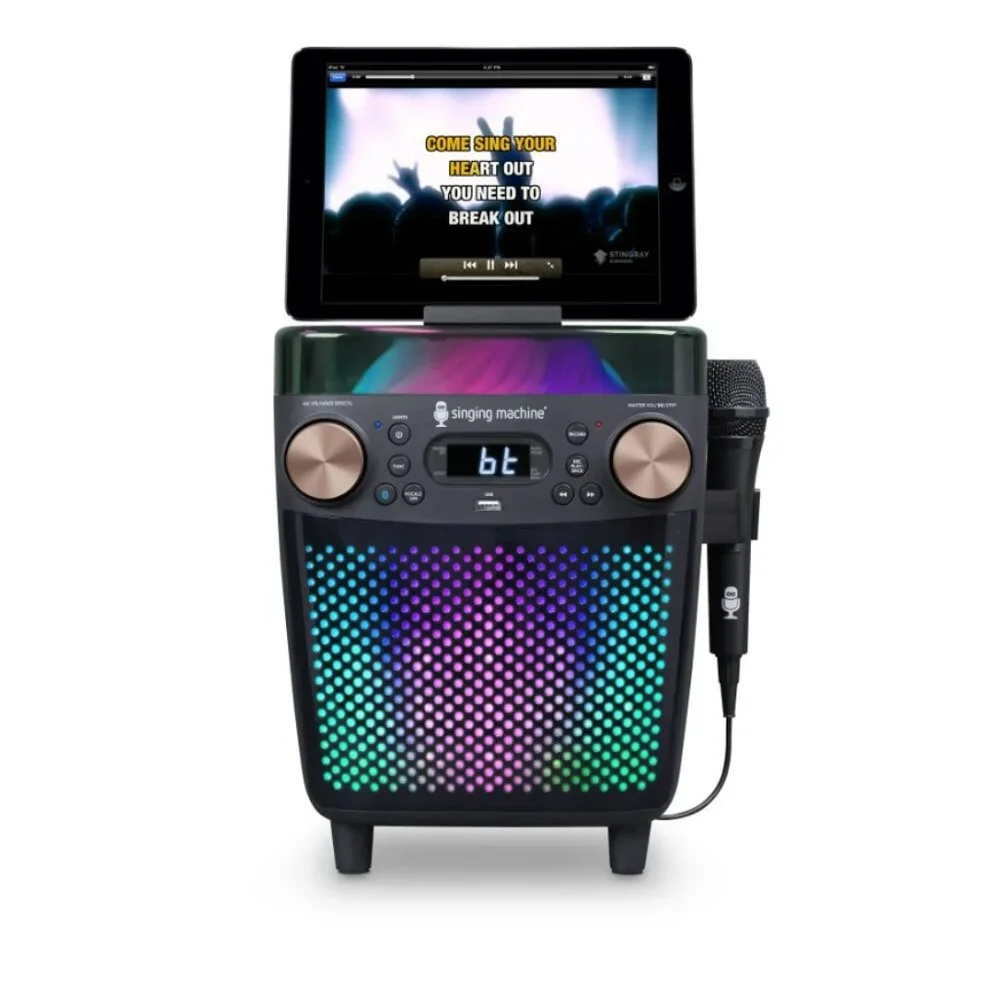 New Karaoke Singing Machine Portable Bluetooth Speaker Microphone Light Show Par - Picture 4 of 16